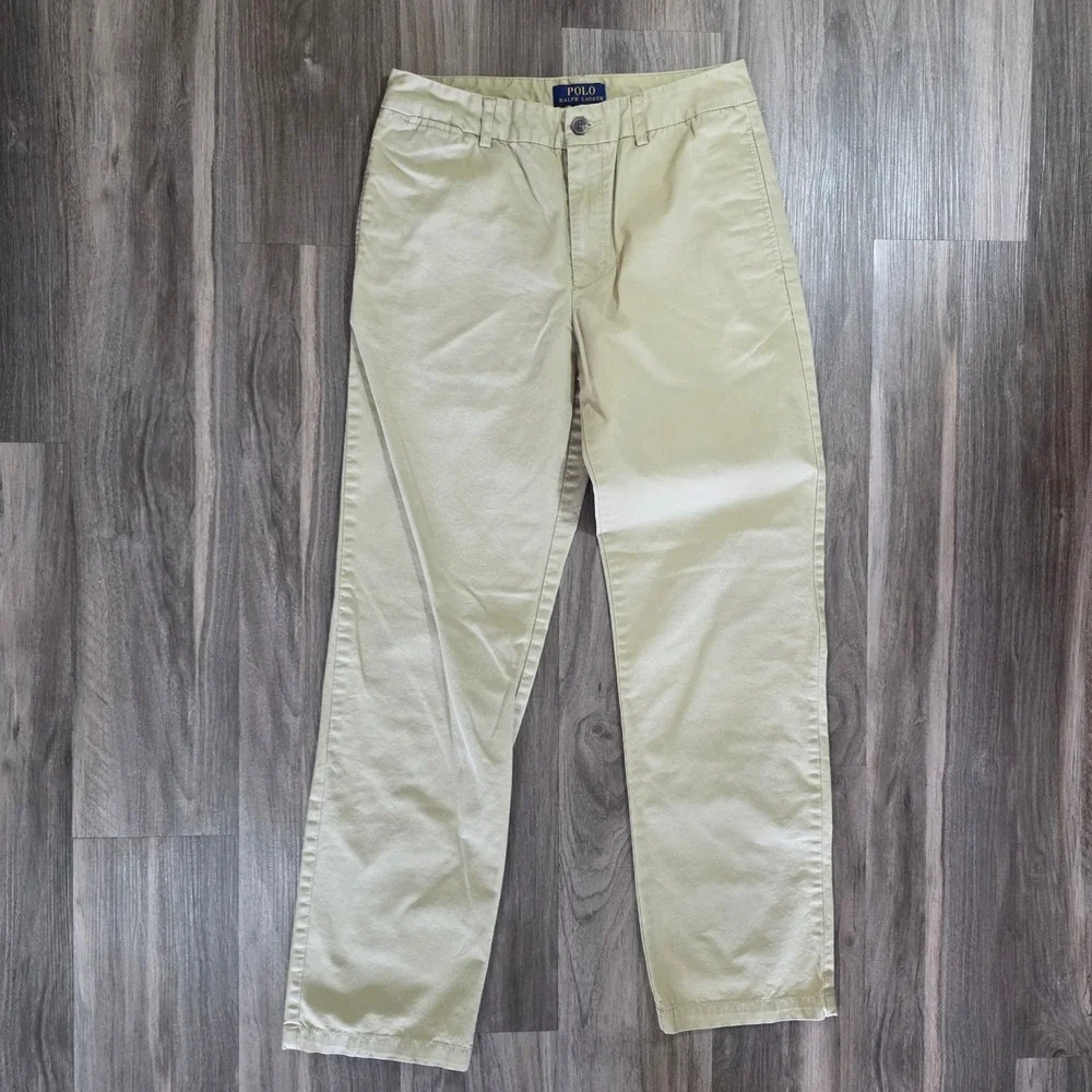 Polo Ralph Lauren Mens Chino Pants Tan Khaki Straight Leg Size 16